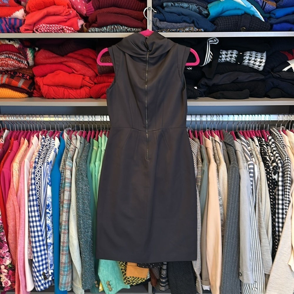 Zara black sleeveless cowl neck exposed back zipper dress size S - Picture 3 of 3